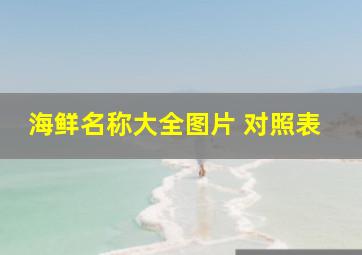 海鲜名称大全图片 对照表